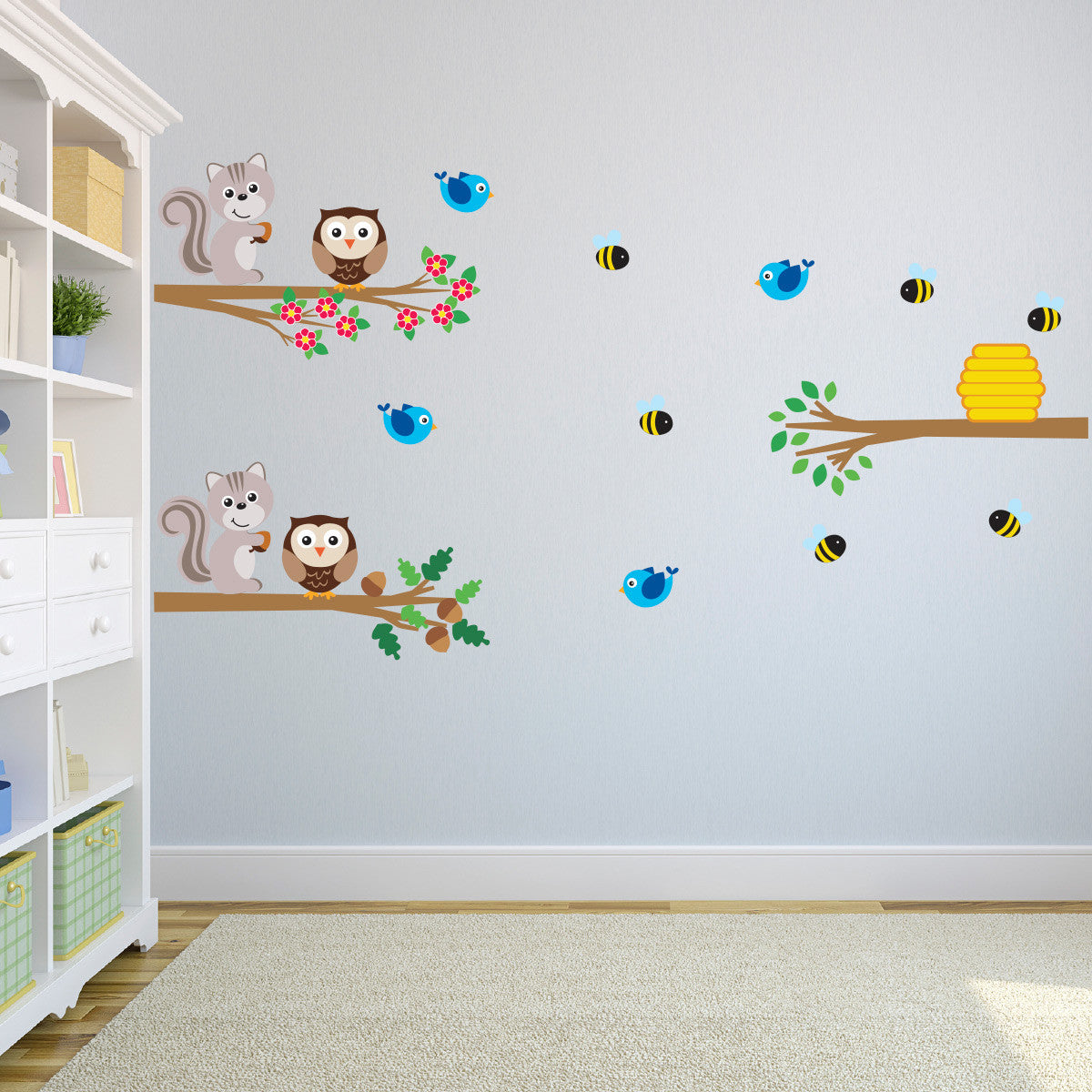 Woodland Animals Branch Wall Art