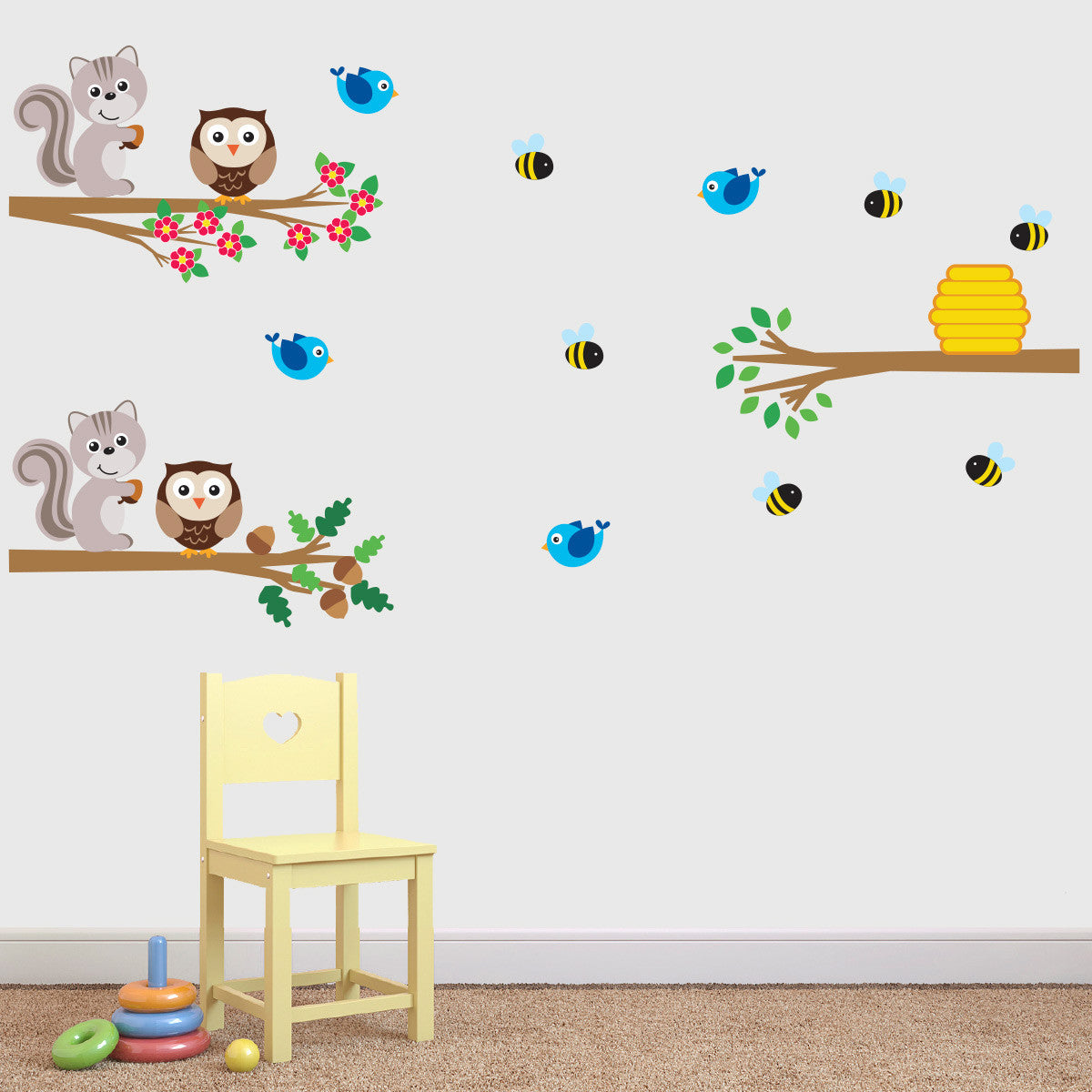 Woodland Animals Branch Wall Stickers