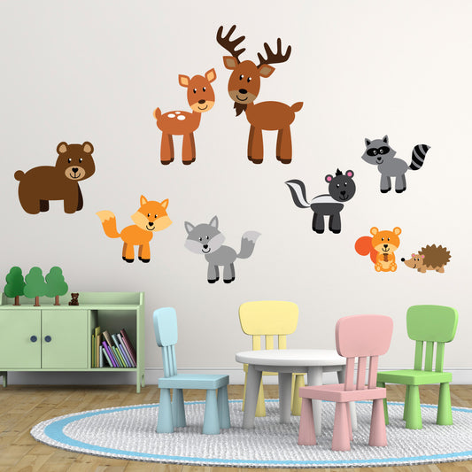 Woodland Animals Wall Decals Pack