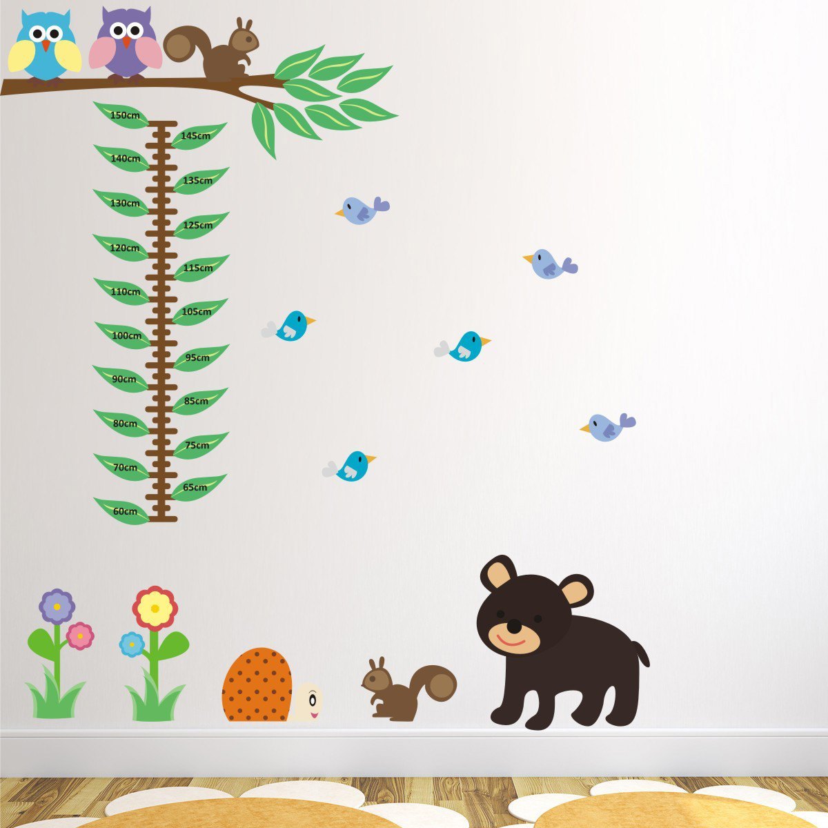 Woodland Animals Growth Chart Wall Art