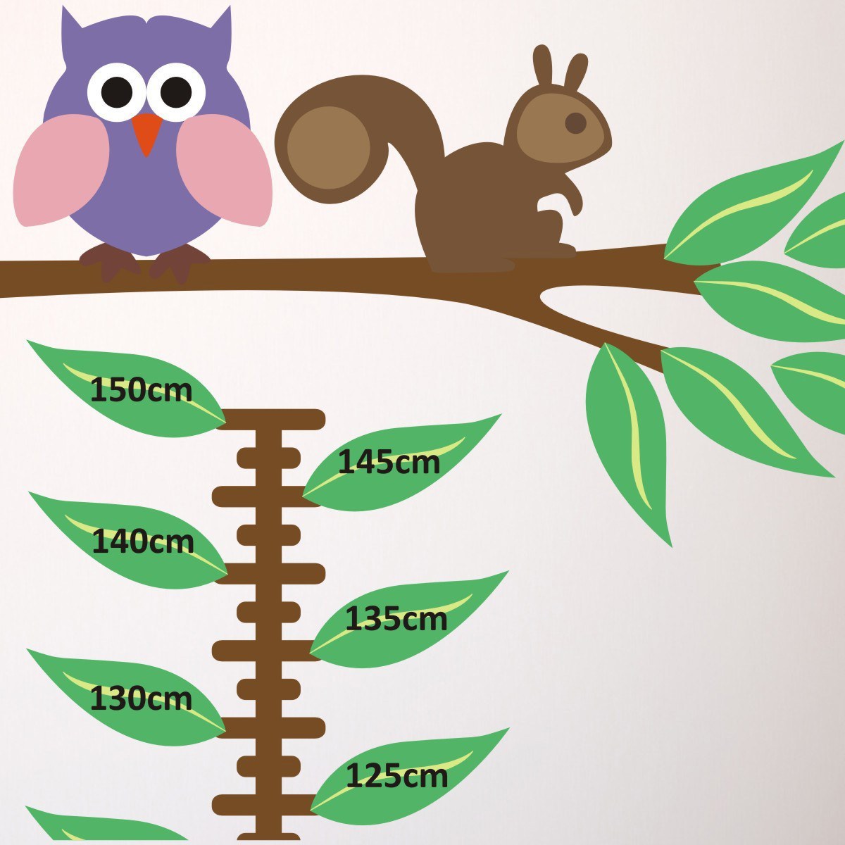 Woodland Animals Growth Chart Wall Decal