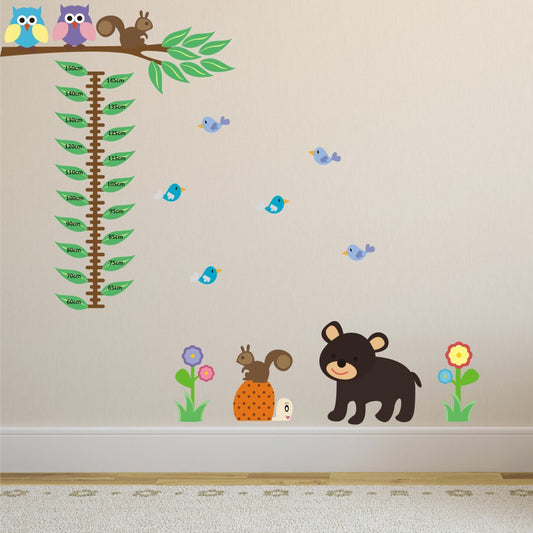 Woodland Animals Growth Chart Wall Sticker